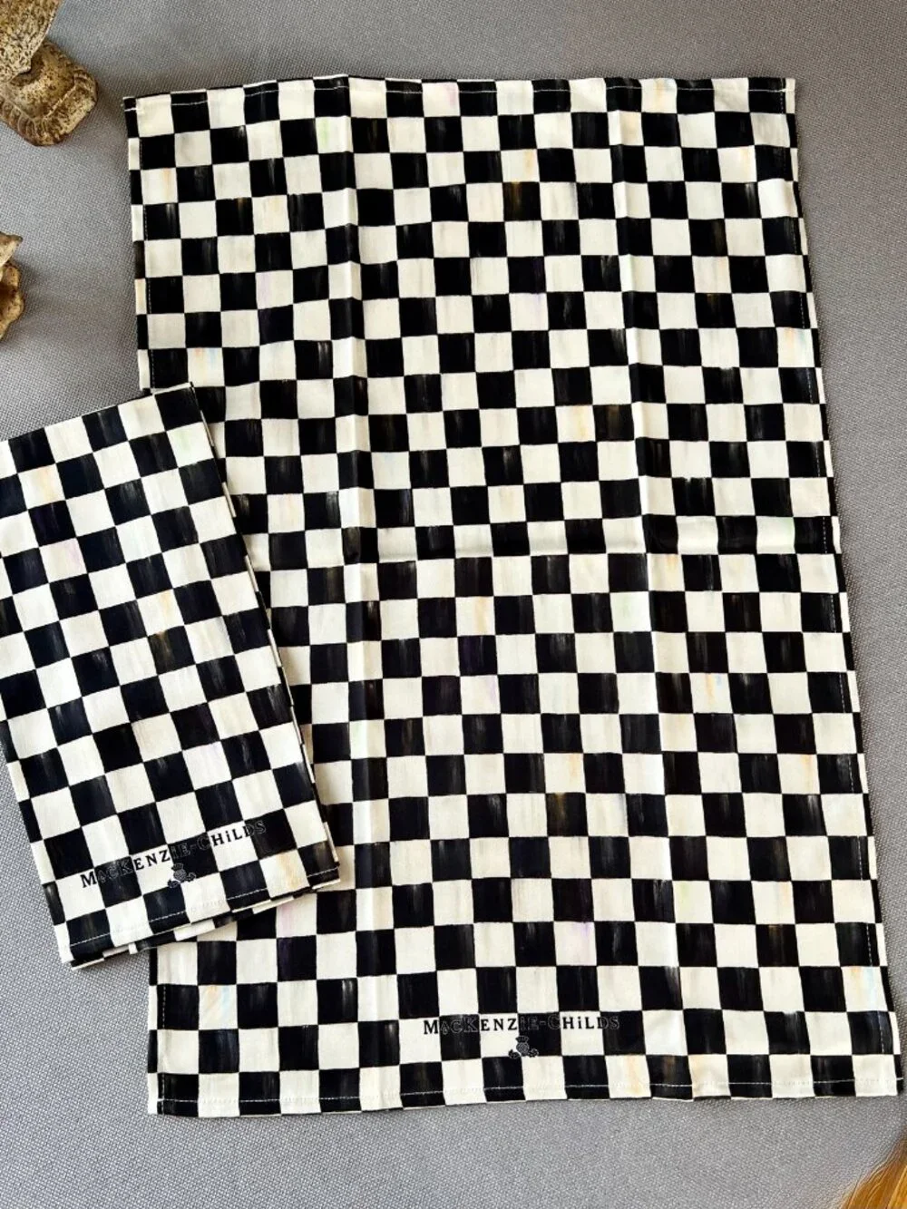3 MacKenzie-Childs Courtly Check & Apple Pie Dish Towels